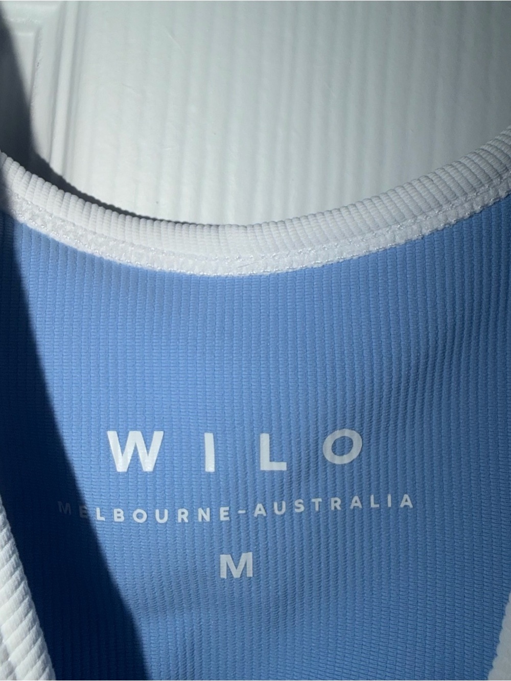 Wilo The Label Athletic Short Rib Light Blue Romper Size M - Picture 4 of 6